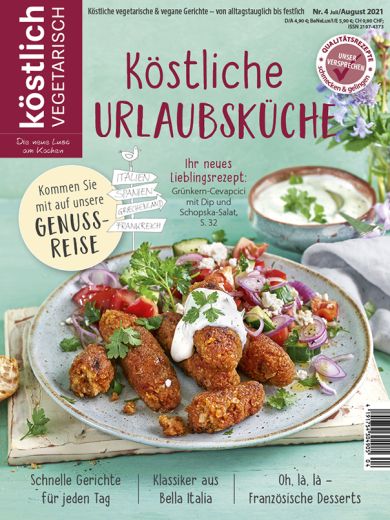 Kochzeitschrift Koestlich Vegetarisch Koestliche Urlaubskueche Kv 4 2021 Titelseite Gross 72dpi Rgb 604x805px D719c5bf