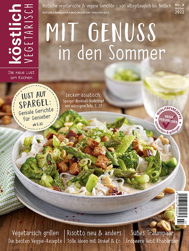 Kochzeitschrift Koestlich Vegetarisch Mit Genuss In Den Sommer Kv 3 2022 Titelseite Gross 72dpi Rgb 604x805px 3a5e0e56