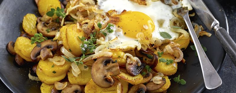 1 21 Kartoffel Champignon Groestl Mit Zwiebel Spiegelei 1920x760px 70864707