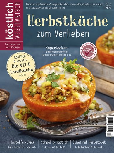 Kochzeitschrift Koestlich Vegetarisch Herbstkueche Zum Verlieben Kv 5 2025 Titelseite Gross 72dpi Rgb 604x805px 93483492