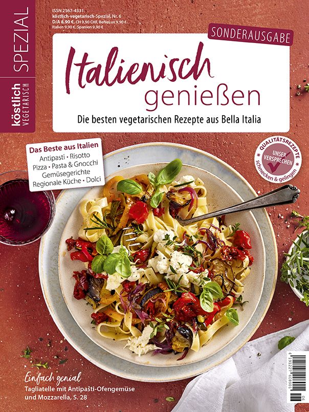 Kochzeitschrift Koestlich Vegetarisch Sonderausgabe 2022 Italienisch Geniessen Titel Gross 604x805px 72dpi Rgb 87286abd