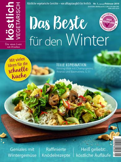 Kochzeitschrift Koestlich Vegetarisch Das Beste Fuer Den Winter Kv 1 2019 Titelseite Gross 72dpi Rgb 604x805px K5 E98e037c