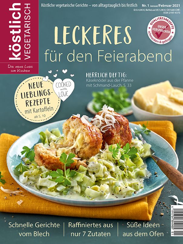 Kochzeitschrift Koestlich Vegetarisch Leckeres Fuer Den Feierabend Kv 1 2021 Titelseite Gross 72dpi Rgb 604x805px K5 Cebc9190