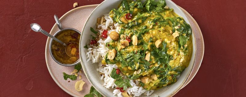 1 21 Spinat Dal Mit Basmatireis Und Gewuerzoel 1920x760px 17e5a039