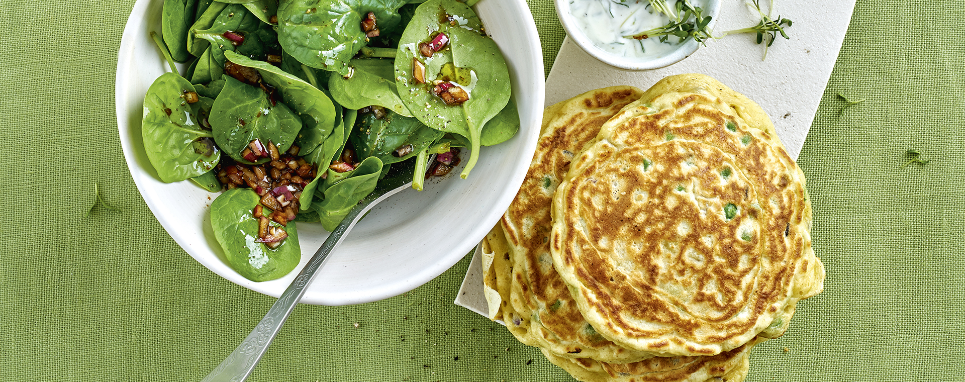 2 19 Gemuesepancakes Mit Kressejoghurt 1920x760px