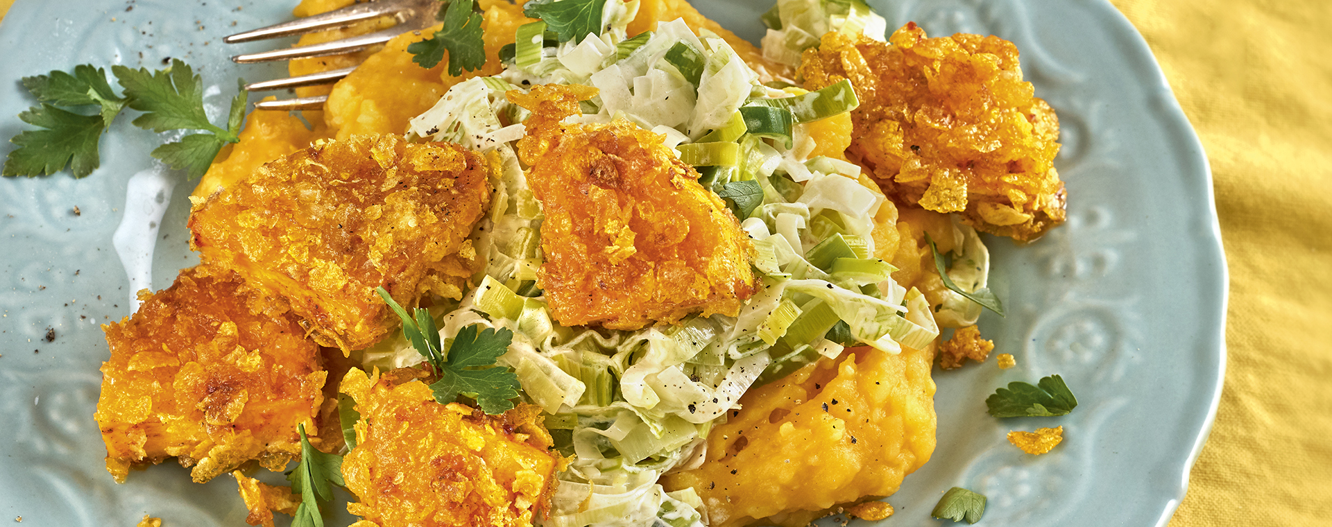 1 20 Kartoffel Kuerbis Pueree Mit Lauch Schmand 1920x760px