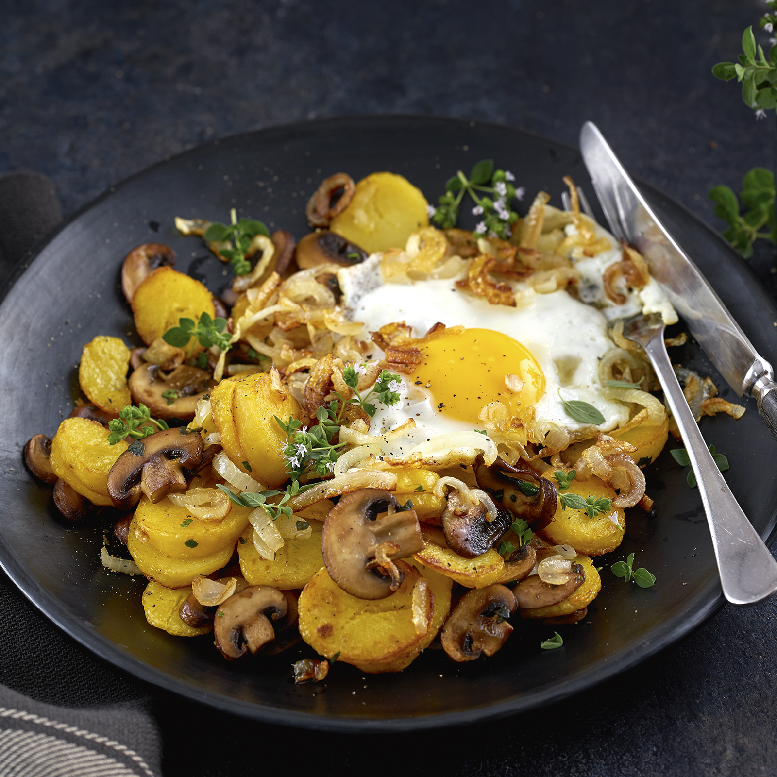 1 21 Kartoffel Champignon Groestl Mit Zwiebel Spiegelei 1600x1600px