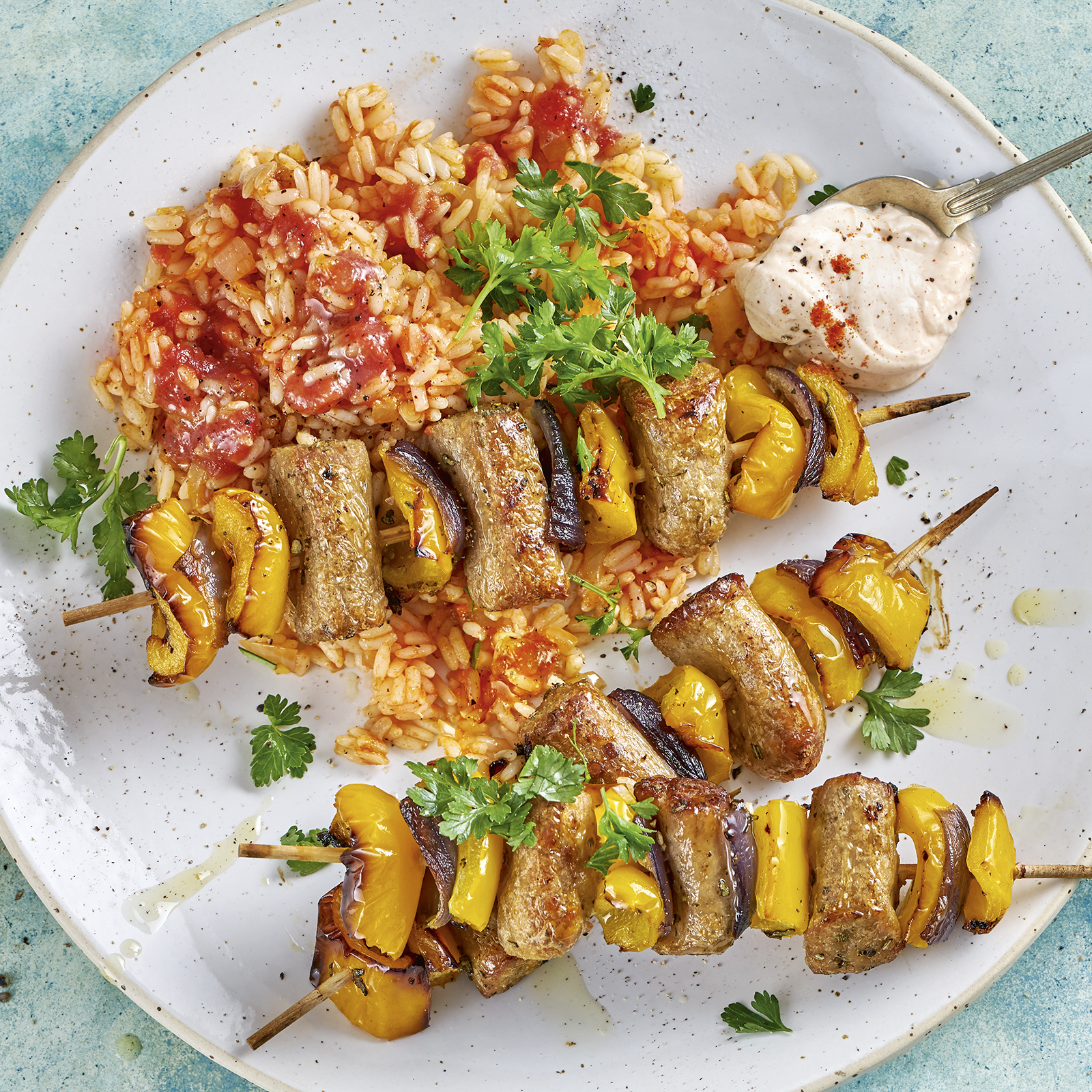 4 21 Paprika Schaschlik Mit Tomatenreis Und Dip 1600x1600px