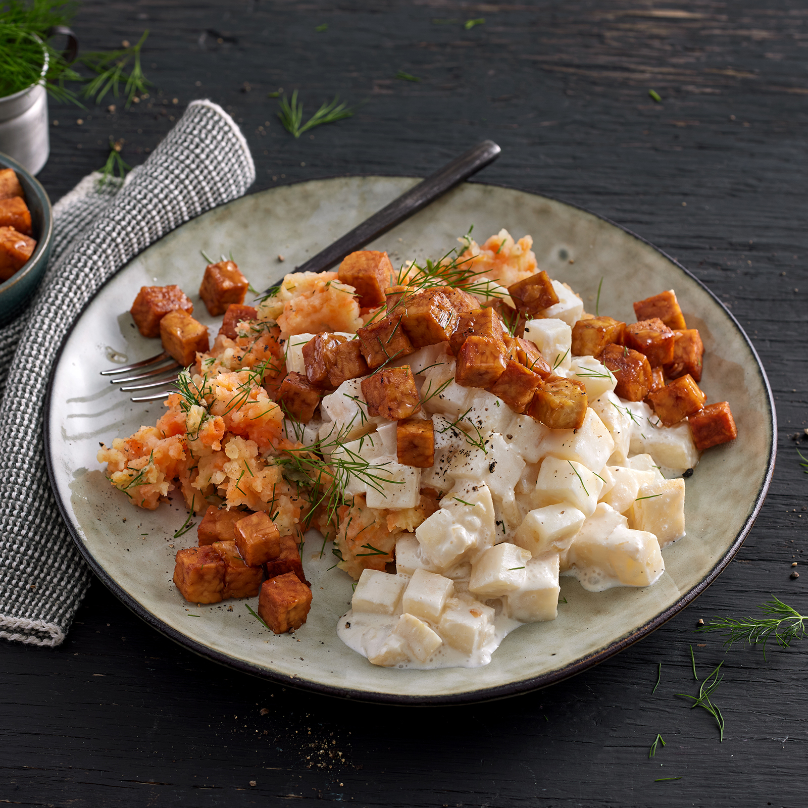 5 21 Selleriegemuese Mit Moehren Kartoffelpueree Tempeh 1600x1600px