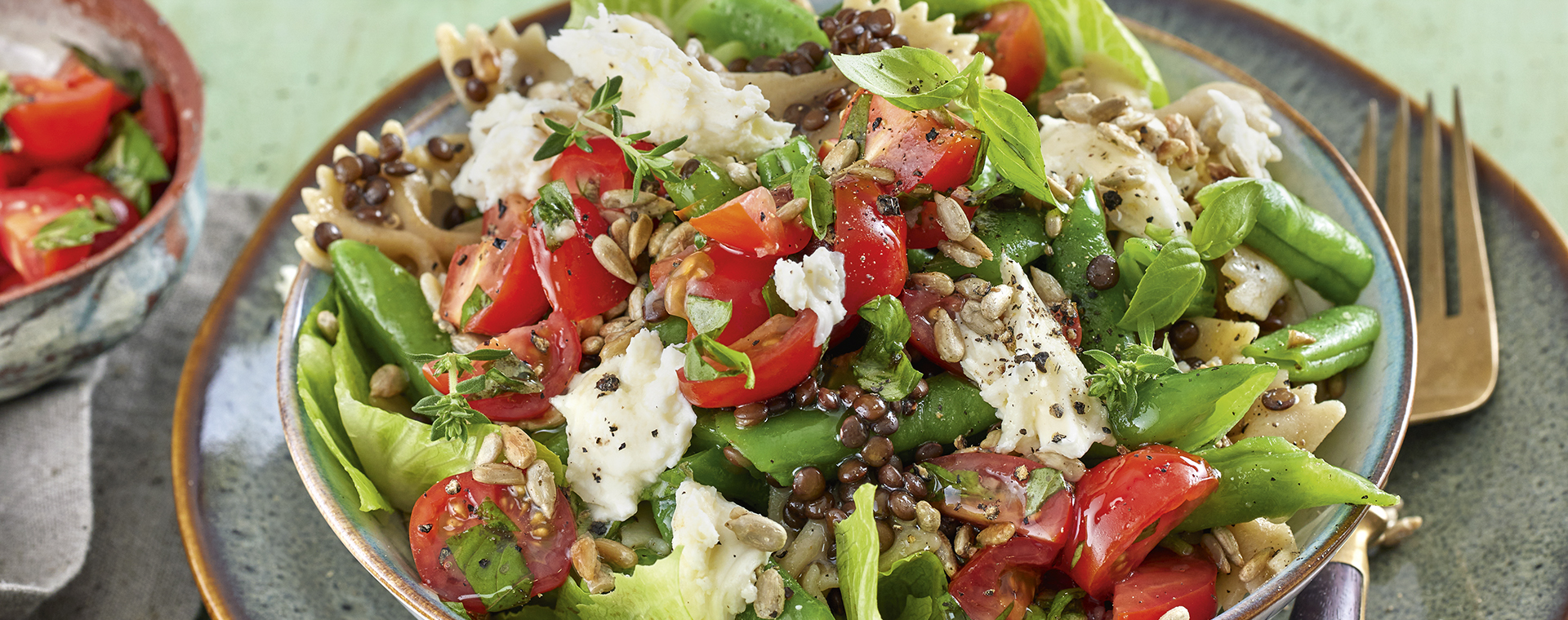 4 22 Bohnensalat Mit Tomaten Mozzarella Topping 1920x760px