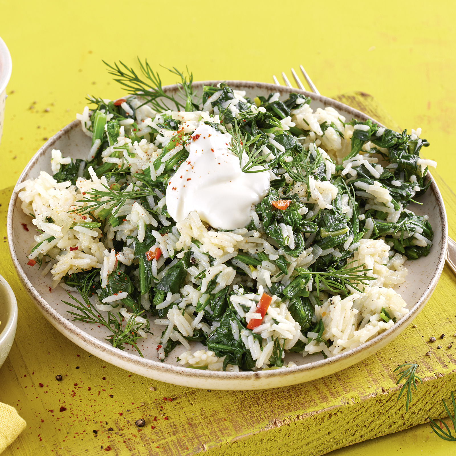 2 23 Griechischer Spinatreis Mit Joghurt 1600x1600px