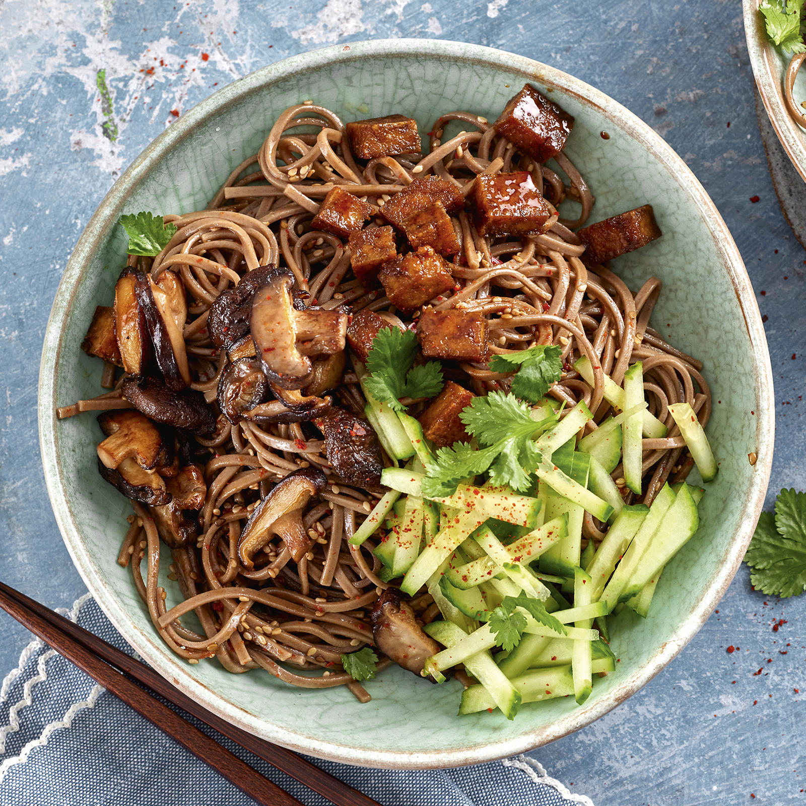 2 23 Kalte Nudeln Mit Gemuese Tofu Topping 1600x1600px