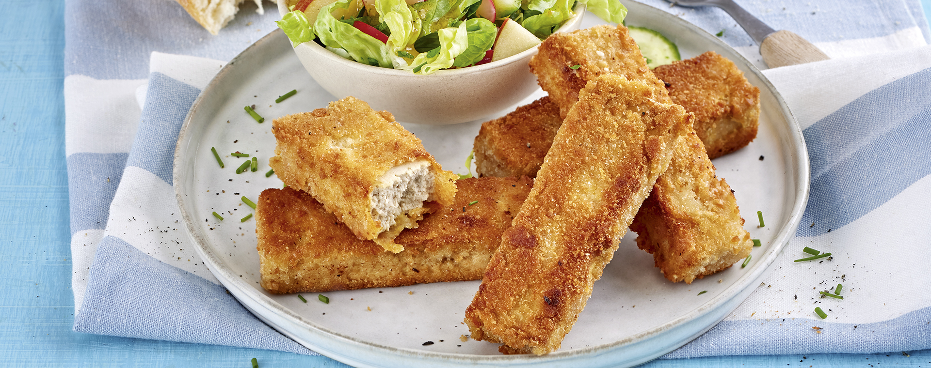 3 23 Panierte Tofu Sticks Mit Salat 1920x760px
