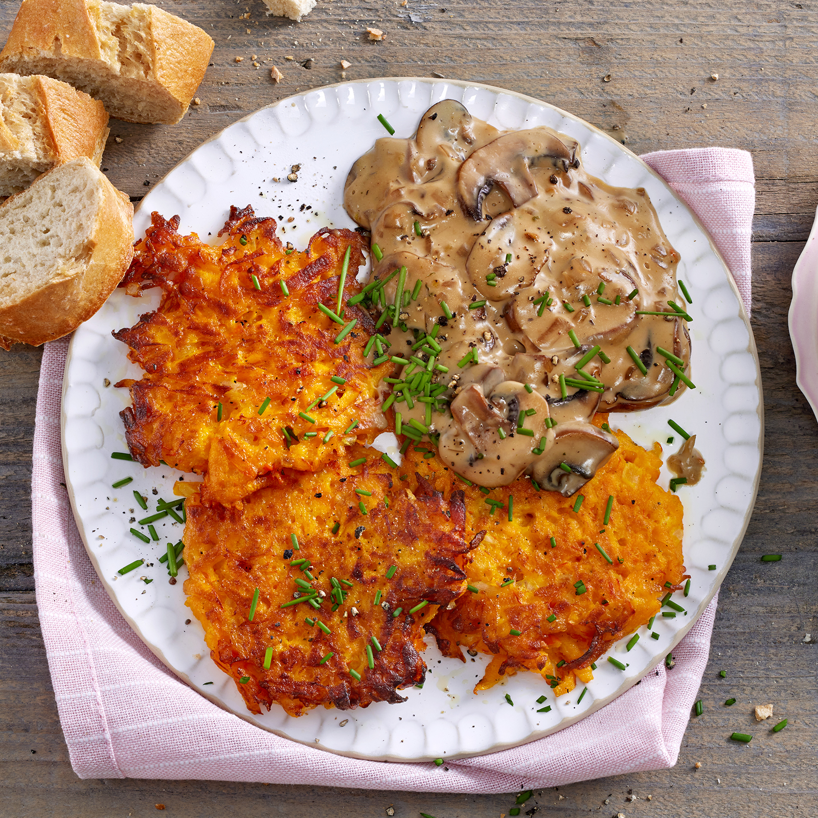 5 25 Kuerbisroesti Mit Champignon Rahmsosse 1600x1600px