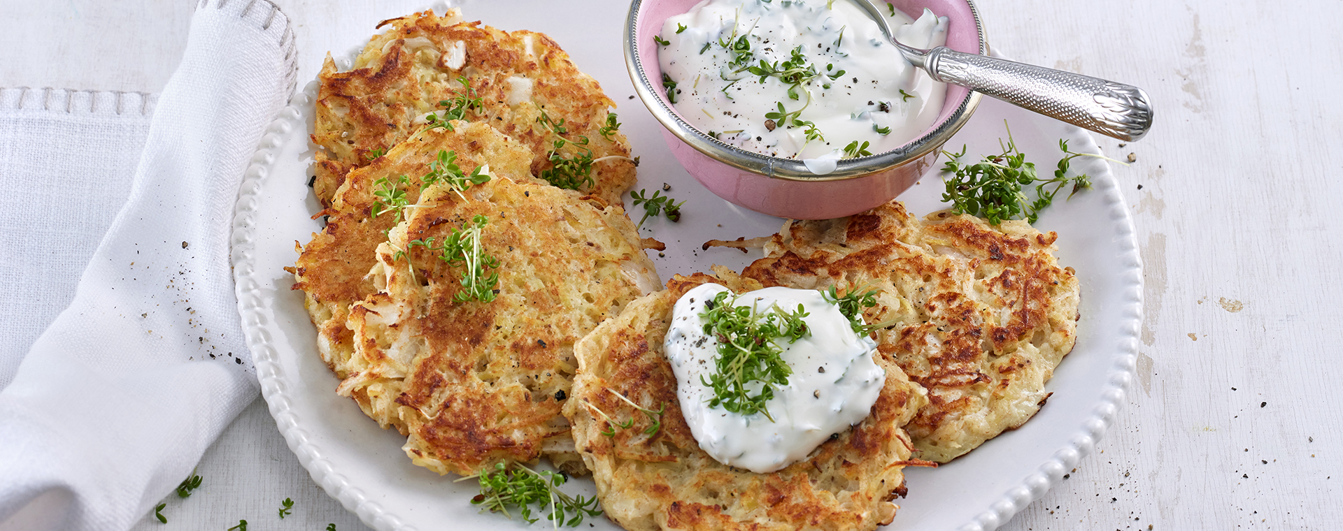 5 25 Sauerkraut Kartoffelpuffer Mit Kressedip 1920x760px