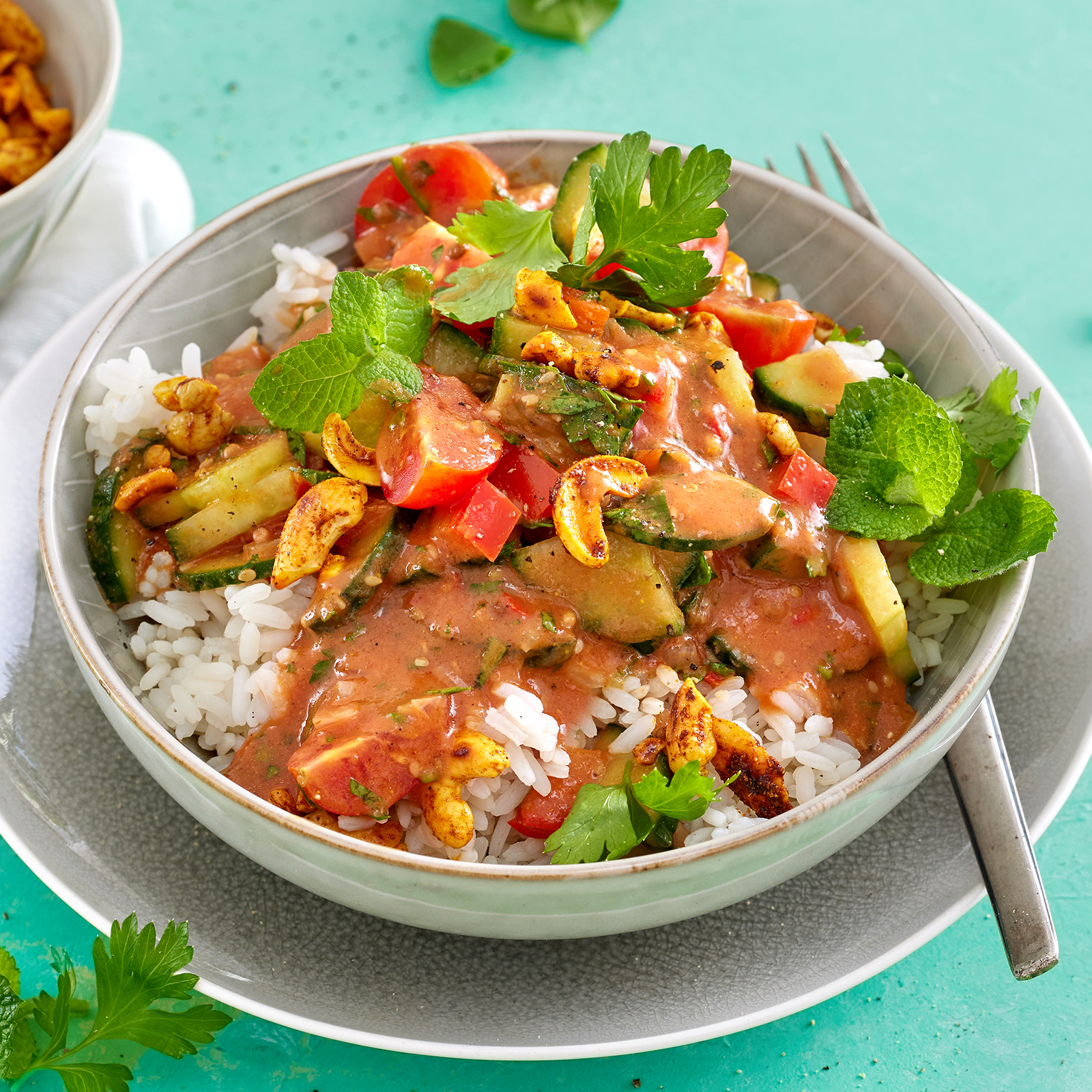 4 25 Kaltes Gurken Tomaten Curry Mit Reis 1600x1600px